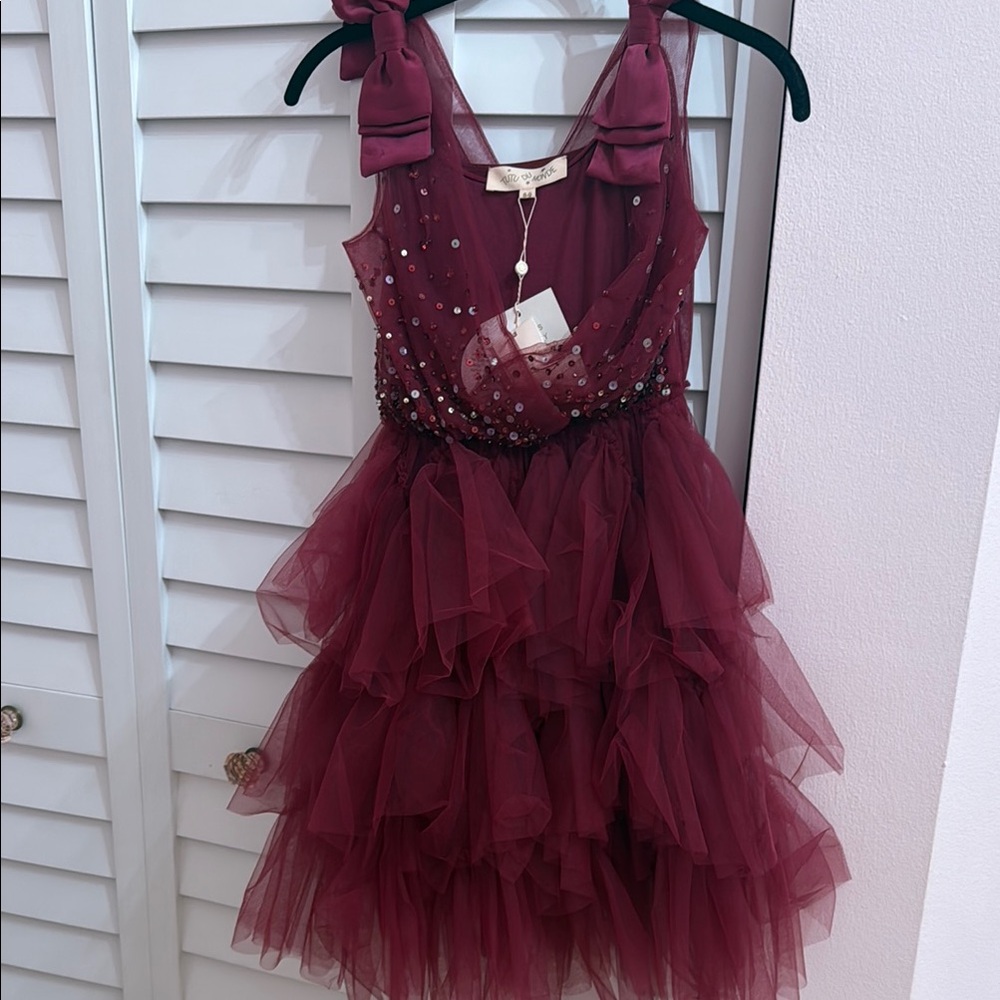 Elegant Burgundy Kids Dress